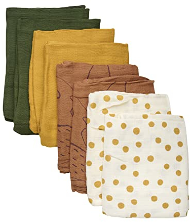 Pippi Mullwindeln 8er Pack Stoffwindeln Musselin Windeln (Maisgelb Dots)
