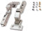 GRASS Tiomos M0 Scharnier OHNE Topfbohrung! SET (2 x Scharnier, 2 x Montageplatte, 4 x 3 x Schrauben) von UMAXO® (gerade Montageplatte, Ohne Dämpfung)