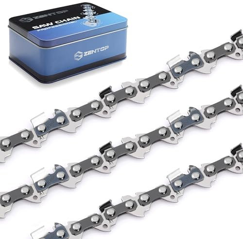 Zentop 10-Inch 3 Pack Chainsaw Chain - 3/8 LP Pitch .050 Gauge 40 Drive Links Wood Cutting Saw Chain for Chainsaw Parts fits Craftsman, Echo, Homelite, Poulan, Remington (10-Inch 40DL)
