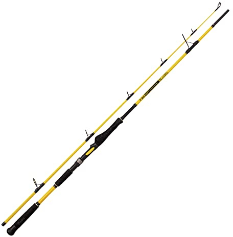 Black Cat Premium Welsrute Freestyle Spin Angelrute Spinnrute Wels-Spinnfischen, Schwarz-Gelb, 2,40 m