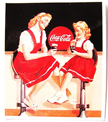 Coca C o l a - Aufkleber - Frau & Mädchen - Motiv 112-66 x 57 mm