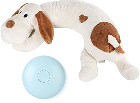 WEOK Heartbeat Welpe Plüsch Hundespielzeug, Welpe Herzschlag Stofftier für Hunde Angst Linderung Verhalten Hilfe Spielzeug, Herzschlag Plüschtiere für Hunde