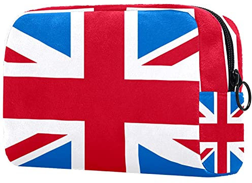 Make-up-Tasche mit Retro-Motiv Union Jack, britische Flagge, groß, Kosmetiktasche, Organizer mit Reißverschluss für Frauen und Mädchen
