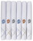 Caruso Italy Men's Initial Monogram D Embroidery 100% Pure Cotton Handkerchief White Base With Colored Border - Pack Of 6