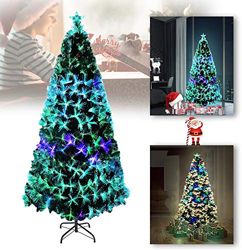 LARS360 Árbol de Navidad Artificial de Fibra de Vidrio de Colores, árbol de Navidad Artificial, Adecuado para Fiestas de Vacaciones (180 cm)