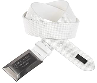 Cipo & Baxx Herren Leder Gürtel Belt Accessoire Design Muster Robust Schließe CG195 Weiß Gr.90