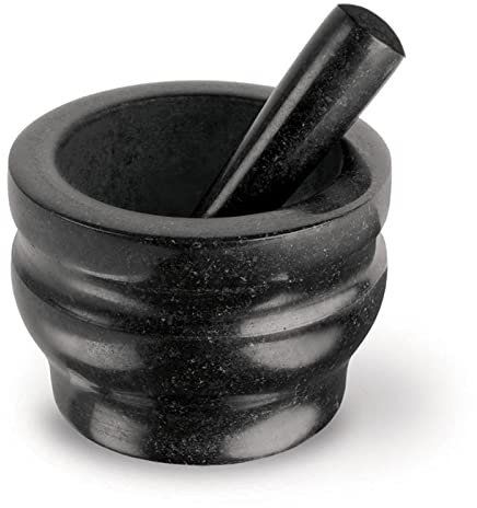 Cole & Mason kleiner Mörser Ø 14 cm mit Stößel Reibschale aus schwarzem Granit