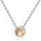 Qings Anhänger Ketten mit Kristallen 925 Sterling Silber November Geburtsstein Kette Edelstein Solitär Halskette Schmuck Geburtstag Geschenke für Mama Freundin Frau