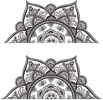 HOMSFOU 2 Blätter Mandala-blumen-wandaufkleber Zarter Mandala-aufkleber Tür Mandala-vinyl-wandtattoo Selbstklebendes Mandala- Böhmisches Halbmandala-wandtattoo Pvc Indien Groß
