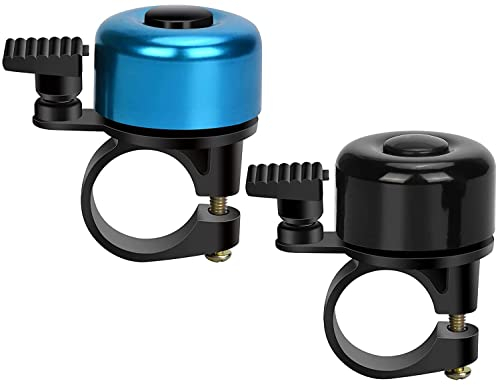 Noosverl 2 x Fahrradklingel Kinder Jungen, Klingel Mountainbike mit schön lautem Ton für Erwachsene (blau und schwarz)