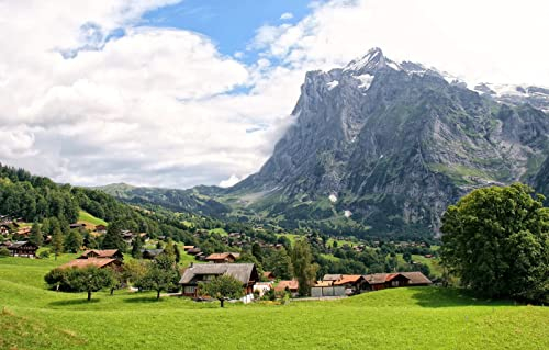 LHJOYSP Puzzles für Erwachsene Puzzel 1000 Teile,natürliche Schönheit,Felder,Schweiz,Grindelwald,75x50cm
