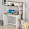 HOMIDEA Olivia Bureau pour Ordinateur - Table de Travail avec étagères et Porte au Design Moderne pour Le Salon, Le Bureau ou Une Chambre d'enfants 45T x 114B x 139H (Olivia - Blanc)