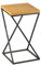 HowHomely Blumenständer Metall 40 cm Hoch - Blumenhocker mit Eiche Optik MDF-Platte auf Schwarz Ständer - Pflanzenständer im Loft-Stil für die Innendekoration