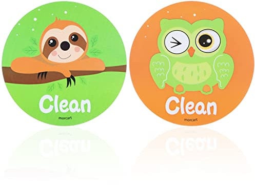 Mobestech Gadget 2 Spülmaschinen-Magnete Faultier Clean Dirty-Schild Mit Magnetplatte Für Spülmaschine Waschmaschine Doppelseitiger -Magnet Küchendekoration Zubehör Gadgets