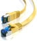JAMEGA - 1m CAT.7 Netzwerkkabel Flach Ethernet Kabel Patchkabel in Gelb| Gigabit Lan 10Gbit/s | 600MHz | Cat-7 Rohkabel U/FTP PIMF Schirmung mit RJ45 Stecker | Router Switch Modem