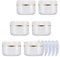 LusDoly 6 pièces 100 g Blanc Pots en Plastique Avec Bouchon à vis, 100 ml Avec Bord Or Cosmétiques en Voyage récipient Lotion Crème onguents Masque facial Pots DIY