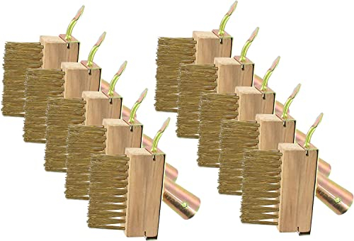 Labstandard Fugenreiniger Stahlbürste Fugenbürste Fugenkratzer Unkrautbürste Bürste Unkrautkratzer Fugenbesen Unkraut Fugenbürste mit Metall-Borsten und Schaber gegen Unkraut (10)