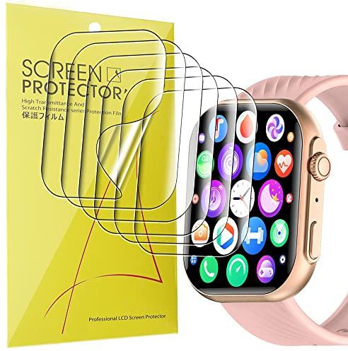Blueshaweu 6 Pièces Protection Écran pour HOLALEI ZL80 2,01 Pouces Smartwatch - sans Bulles Haute Définition Qualité Supérieure Transparent Doux TPU Film Protection (6 packs)