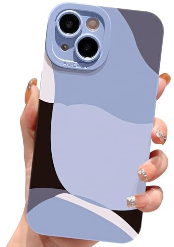 ECZOIL Compatible with iPhone 15 Case 6.1 Inch,cute painted art lens protective slim soft TPU Shockproof phone case for iPhone 15 for women girl-Black