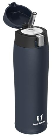 Super Sparrow Botella Agua Acero Inoxidable, Botella de Agua Deportiva con Pajita - 750ml - Botella Termica - Botella Agua Niños Sin BPA, para Deporte, Viaje, Oficina