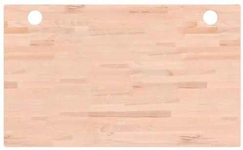 vidaXL Schreibtischplatte, Tischplatte mit 4 abgerundeten Ecken, Arbeitsplatte Platte für Schreibtisch Esstisch, Holzplatte Bürotischplatte, 100x60x2,5 cm Massivholz Buche