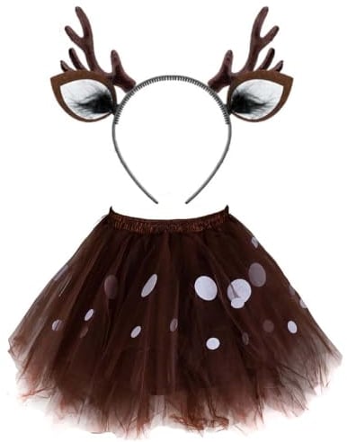 Goldschmidt REH Set Kostüm für Erwachsene mit Tutu und Geweih (2-tlg Tüllrock & Geweih)
