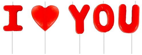 Lizzy 01 x Romantic I Love You Alphabet Candles for Bath and Dinner Table Decorations - Perfect Valentines Day & Birthday Gift for Couples