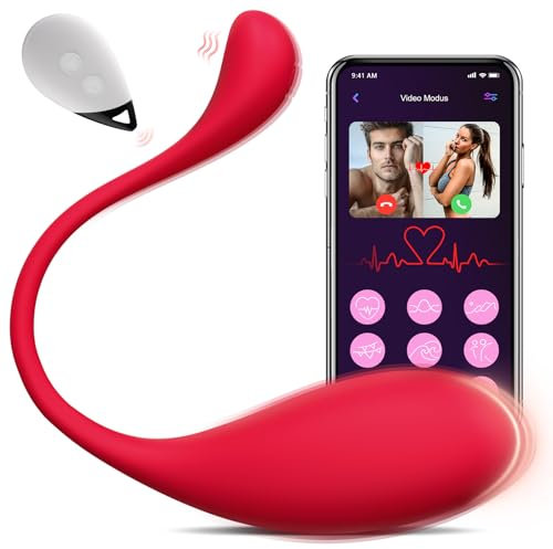 HIVEFUN Vibration für Frauen mit APP, Vibrator Sex Spielzeug für die Frau mit 9 Modi, Vibratorensets für Frauen Klitoris Vibro Ei mit Fernsteuerung für Unterw Sexspielzeug Dildo Vibratoren Sex Toy Rot