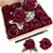 IPOPU Rote Glitzer-Rosen, künstliche Blumen, 10 cm, rote Samt-Rose, fühlt sich echt an, mit Glitzer für selbstgemachte Hochzeitsstrauß, Zuhause, Party, Garten, Tischdekoration, 16 Stück (rot)
