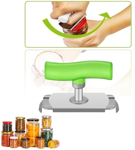 Irikdescia Ouvre-bocal réglable sans effort pour arthrite et mains faibles, pour personnes âgées, ouvre-bocal facile à ouvrir, pour les mains arthritiques (vert)