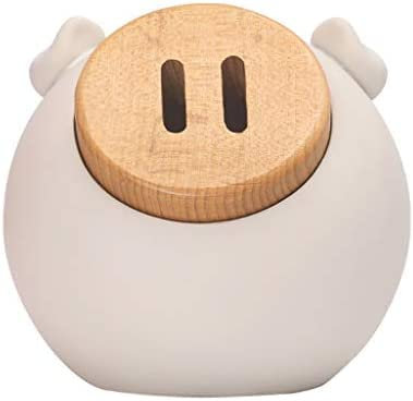 Spardose Rosa Sparschwein Beige Spardose, Spardose mit Holzharzkörper und Holzmund für Jungen, Mädchen, Kinder, Münzbank für Erwachsene Spardose Sparschwein,Beige L