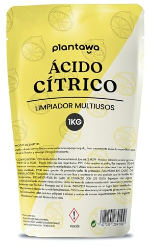 PLANTAWA Acide Citrique Powder 1kg | Acide citrique pour la cuisine, la salle de bain et le jardin | 100% pur et polyvalent. Nettoyant universel respectueux de l'environnement.