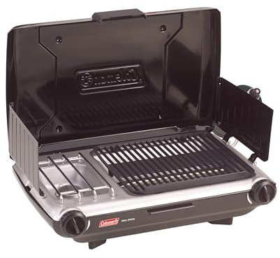 Coleman Tabletop Propane Gas Camping 2-in-1 Grill/Stove, 2 Burner