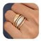 Chriscoco 4 Stück Gold Ringe Frauen 14 Karat Vergoldete Ringe Set Ring Gold Damen Daumenring Verlobungsringdamen Gold Fingerring Ringe Gold Wasserfest - Mit Schmuckschatulle 54 (17.2)