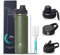 Rensinnoal Insulated Water Bottle 700ml Leakproof Stainless Steel Thermo Mug with Straw Double Vacuum Water Bottle (Green)