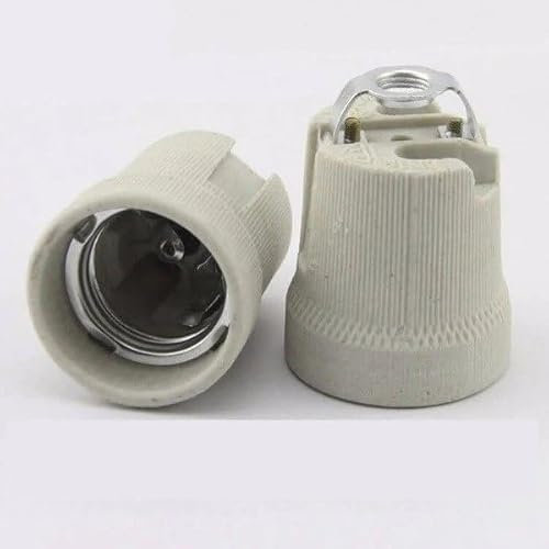 LEDSone Ceramic Porcelain Lamp Holder, E26 E27 Edison Screw Heat Vintage Lamp Light Bulb Holder, Ceramic Light Socket for Halogen, Incandescent, LED Bulbs Replacement- 2 Pack