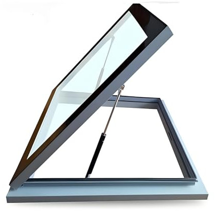 LVLDAWA Kellerfenster, Manuelle Lüftung 5 Mm Isolierglas-Flügelfenster, Bündig Montiertes Vertikales Schiebefenster Aus Aluminium Für Hütten, Garagen(80x50cm)