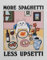 CATOSORB More Spaghetti Less Upsetti Schwarze Sprüche Wanddruck Retro Küche Dekor Pasta Druck Bistro Esszimmer Poster Trendy Kunst für Zuhause Wohnzimmer Restaurant Leinwand
