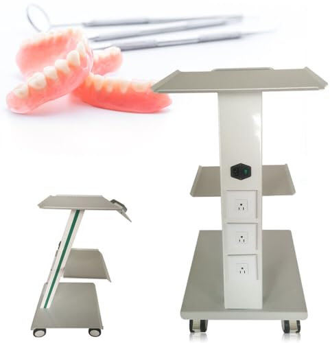 Multifunktions Zahnärztliche Ausrüstung Cart, Three Layers Mobile Dental Trolley Medizin Wagen Laufkatze Medical Gerätewagen ZahntechnikTrolley Dentalcart 41 * 36 * 77cm