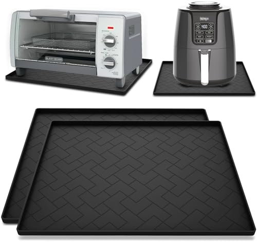Ieesspd Silicone Heat Resistant Mat For Air Fryer And Microwave Oven,18''X15''X0.5''-Hot Pad For Kitchen Countertop Protector,Silicone Air Fryer Mat For Compatible With Ninja,Cosori,Chefman,Toshiba