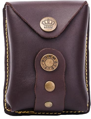 Echt Leder Schleuder Munitionstasche Magnet Schleuder Bälle Tasche Taktische Munition Magazinhalter für Stahlkugeln Langlebige Bauchtasche Gürteltasche für Schleuder (Kaffee)