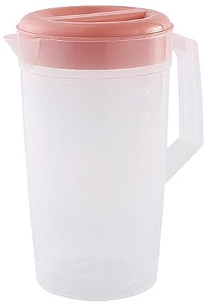 Large Capacity Beverage Storage Container Heat Cold Water Jug Plastic Juice Pitcher Teapot Kettle with Lid for Women Round (One Size)
