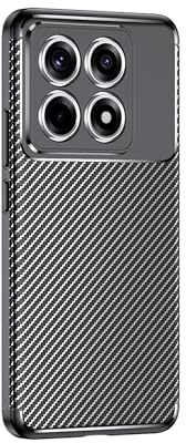 LBH Handyhülle Carbon Look für Xiaomi 14T Pro Schutzhülle Karbon Handy Case Slim Cover Bumper Schutz Hülle Kratzfest Stoßfest rutschfest FusionGuard Pro Schwarz