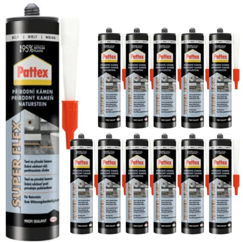 Baukleber Natursteinkleber Weiß - Hochwertiger Dicht- & Klebstoff für Marmor, Granit, Beton, Holz & mehr – UV-beständig, elastisch & witterungsfest – keine Flecken (12 x 280ml)