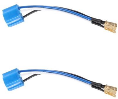 Enwye 2 STÜCKE H4 3 Lampenfassung aus reinem Kupfer, Kabelbaumstecker, hochtemperaturbeständig, 3-poliger Sockel, verdickte Keramik-Autoscheinwerferfassung