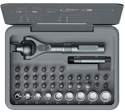 Sakerplus 40-in-1 Multi Bit Magnetic Screwdriver Set with Detachable Ratchet Handle|2025 Upgraded 180 Rotating Ratcheting Screwdriver Set for Electrical,Automotive,Mechanical,Bicycle,Furniture Repair