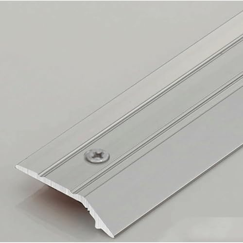 Aluminum Transition Strip with Screw,Threshold Ramp Reducer Divider Strip Laminate Flooring Edge Trim Cover for Hardwood Floors(Silver,90cm)