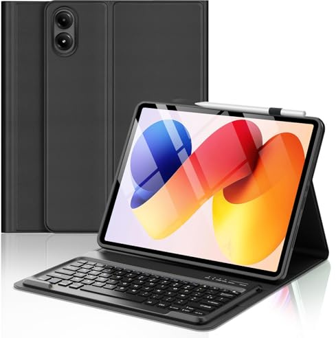 FOGARI Étui Clavier pour XIAOMI Redmi Pad 2 Pro 12.1 2025 5G/Wi-FI - AZERTY Français Bluetooth Magnétique Détachable pour Redmi Pad Pro 12.1 2024/Xiaomi Poco Pad M1 2025, Noir