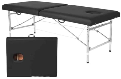 Generisch Verstellbare Lift-Tattoo-Therapieliege, tragbares Massagebett for Schönheitssalons, professioneller Beauty-Tattoo-Therapietisch, 70 cm Breite(Black,190x70x50-72cm)