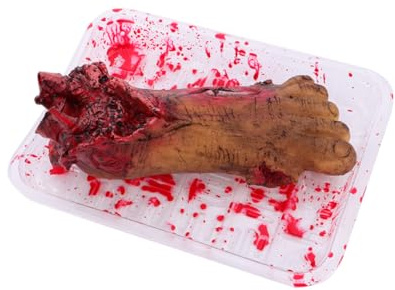 Didiseaon Pied Sanglant d'halloween avec Coupelle Rouge, Farceur Effrayant en Vinyle Léger, Accessoire Horrible pour Décoration Halloween et Fête D’épouvante